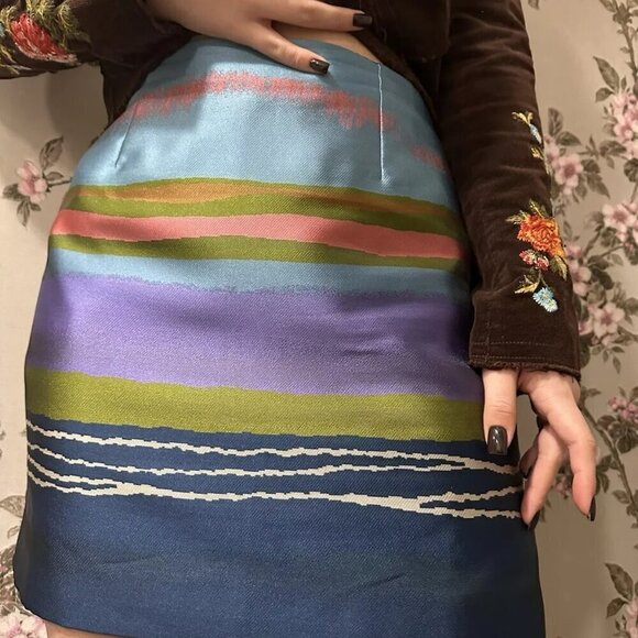 BNWT Ted Baker London Striped Jacquard Mini Skirt - Picture 1 of 13